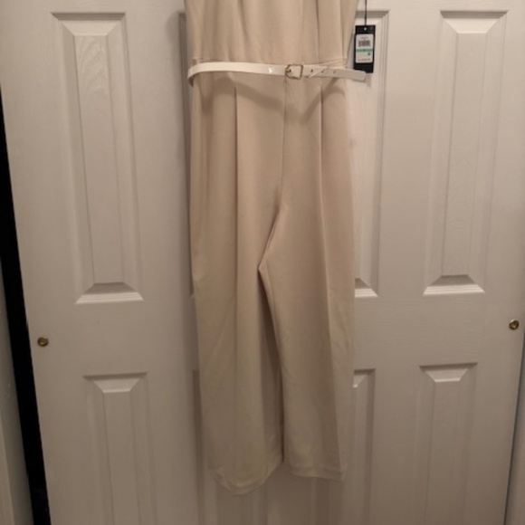 Wide Leg Belted Jumpsuits - Picture 3 of 5